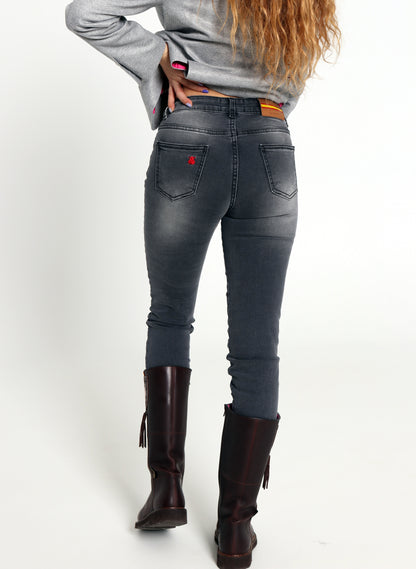 Worn Black Jeans Woman