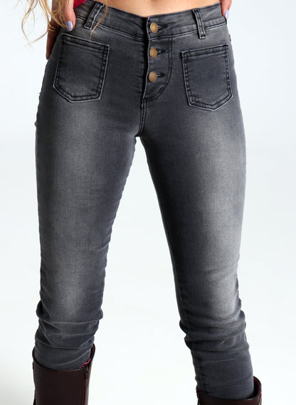 Worn Black Jeans Woman