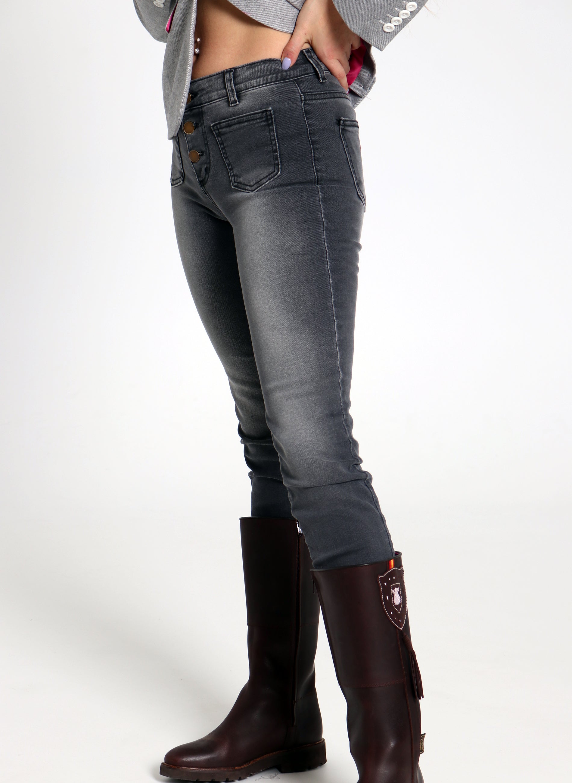 Worn Black Jeans Woman