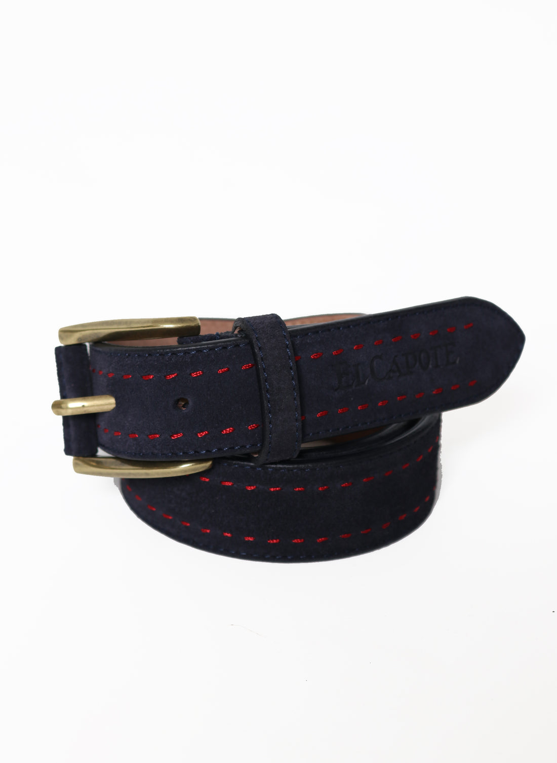 Navy Blue Split Leather Belt