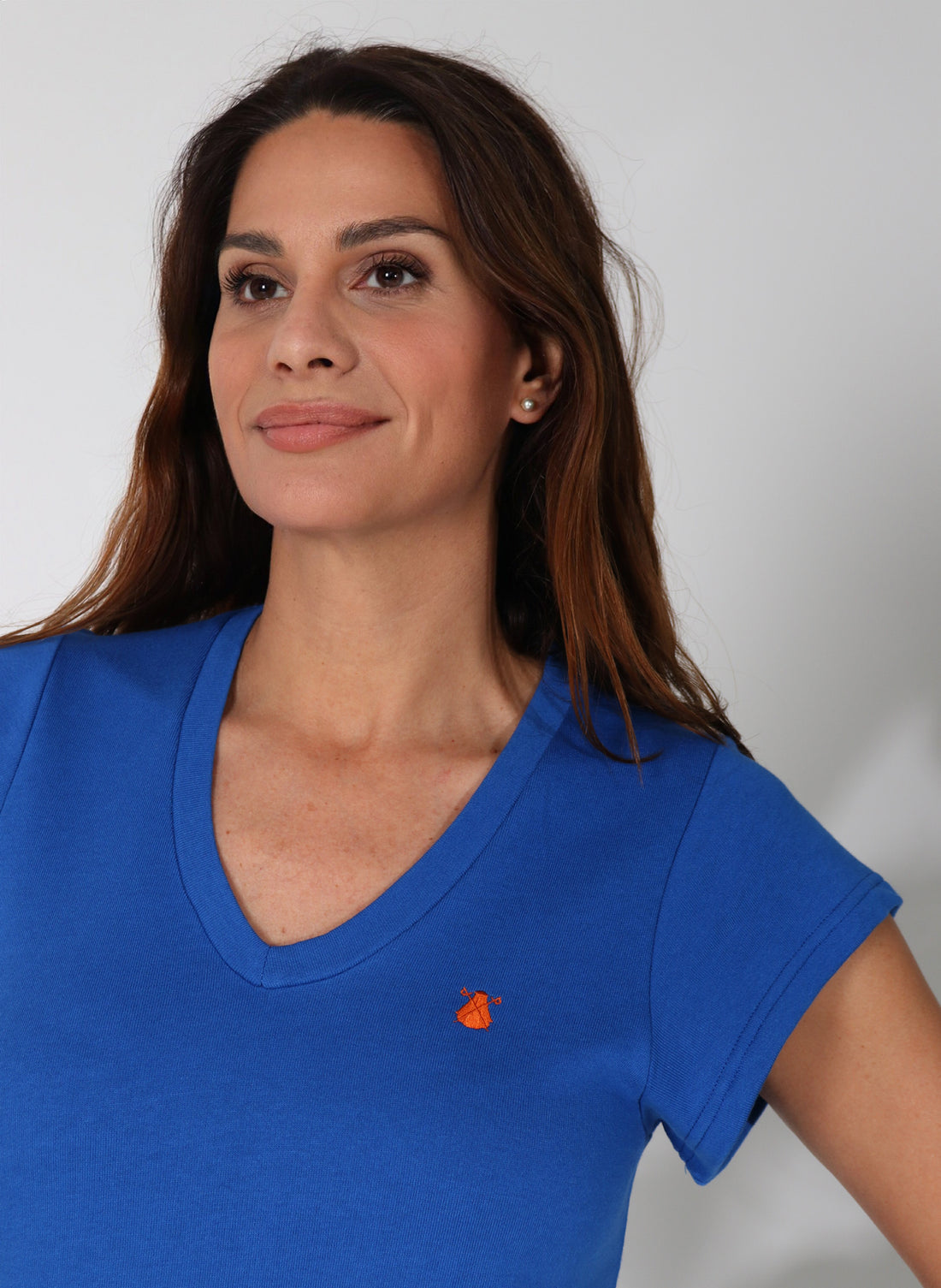 Azulón Damen T-Shirt mit V-Ausschnitt
