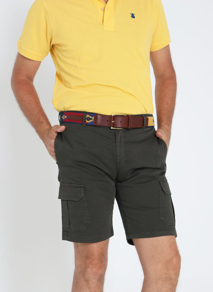 Khaki Cargo Bermuda Shorts for Men