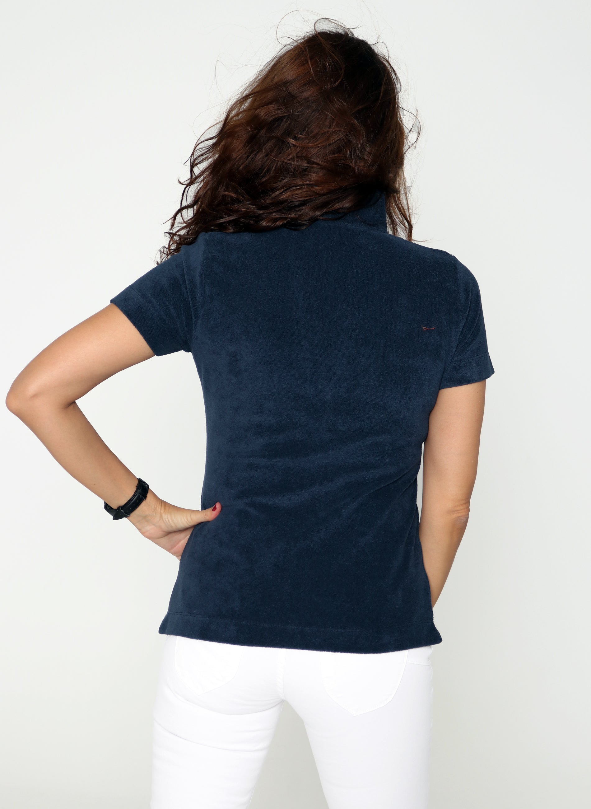 Women's Blue Towel Polo Shirt