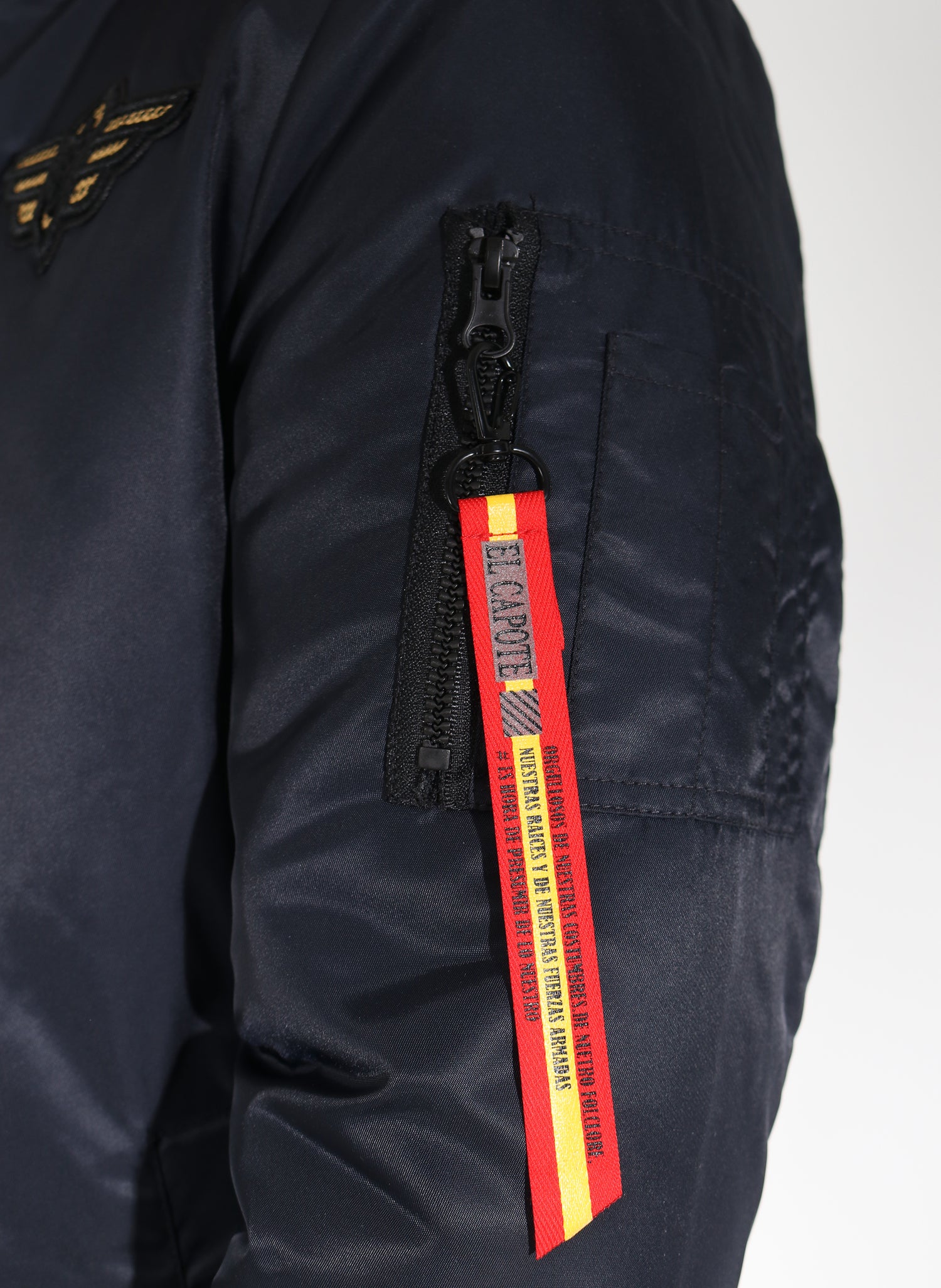 Bomber Azul Marino y Kaki Reversible Parches Hombre