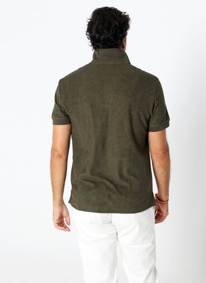 Men's Thin Towel Polo Green Khaki Spain