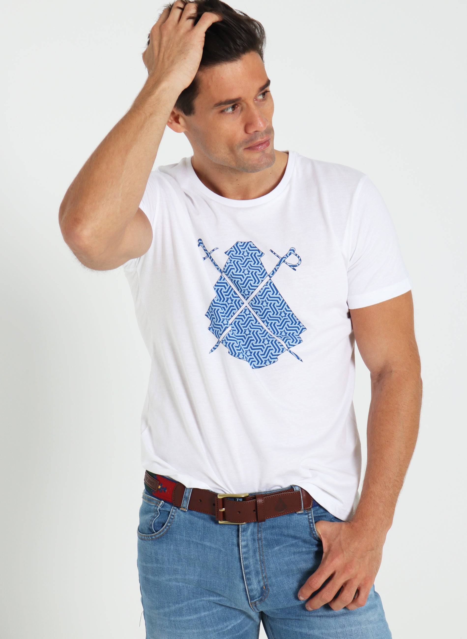 Weißes T-Shirt für Männer Multilogos