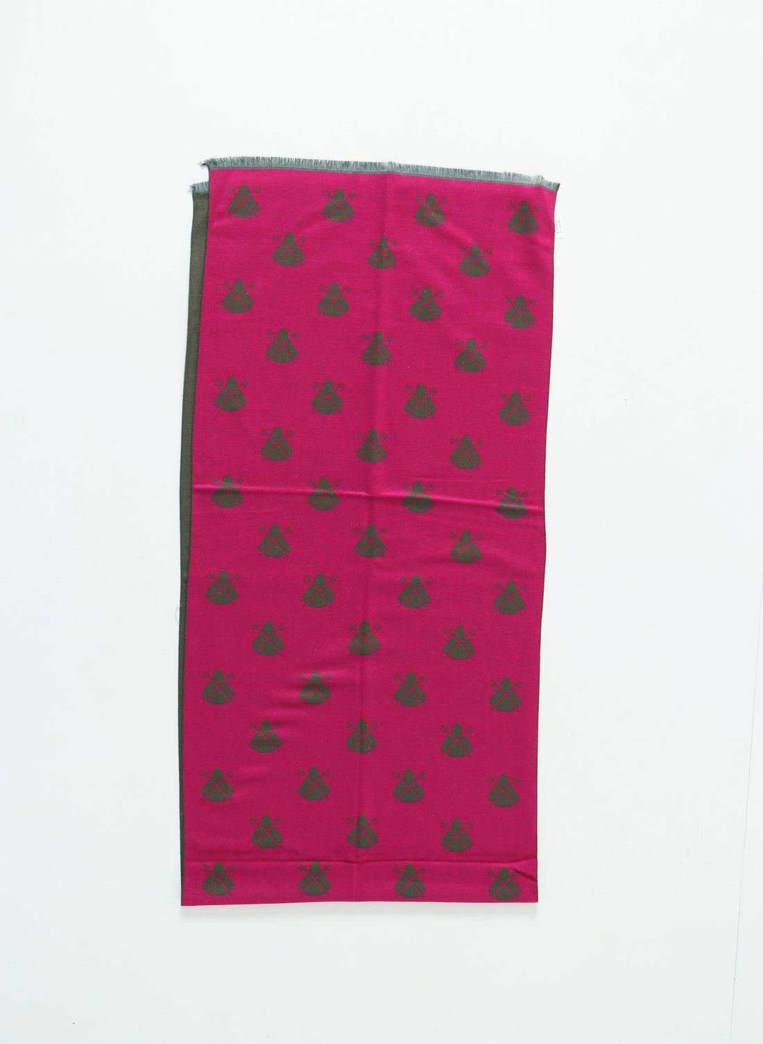 Kaki Groene Sjaal met Rosa Capote print