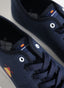 White Sneaker Logo Navy Blue Man