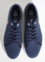 White Sneaker Logo Navy Blue Man