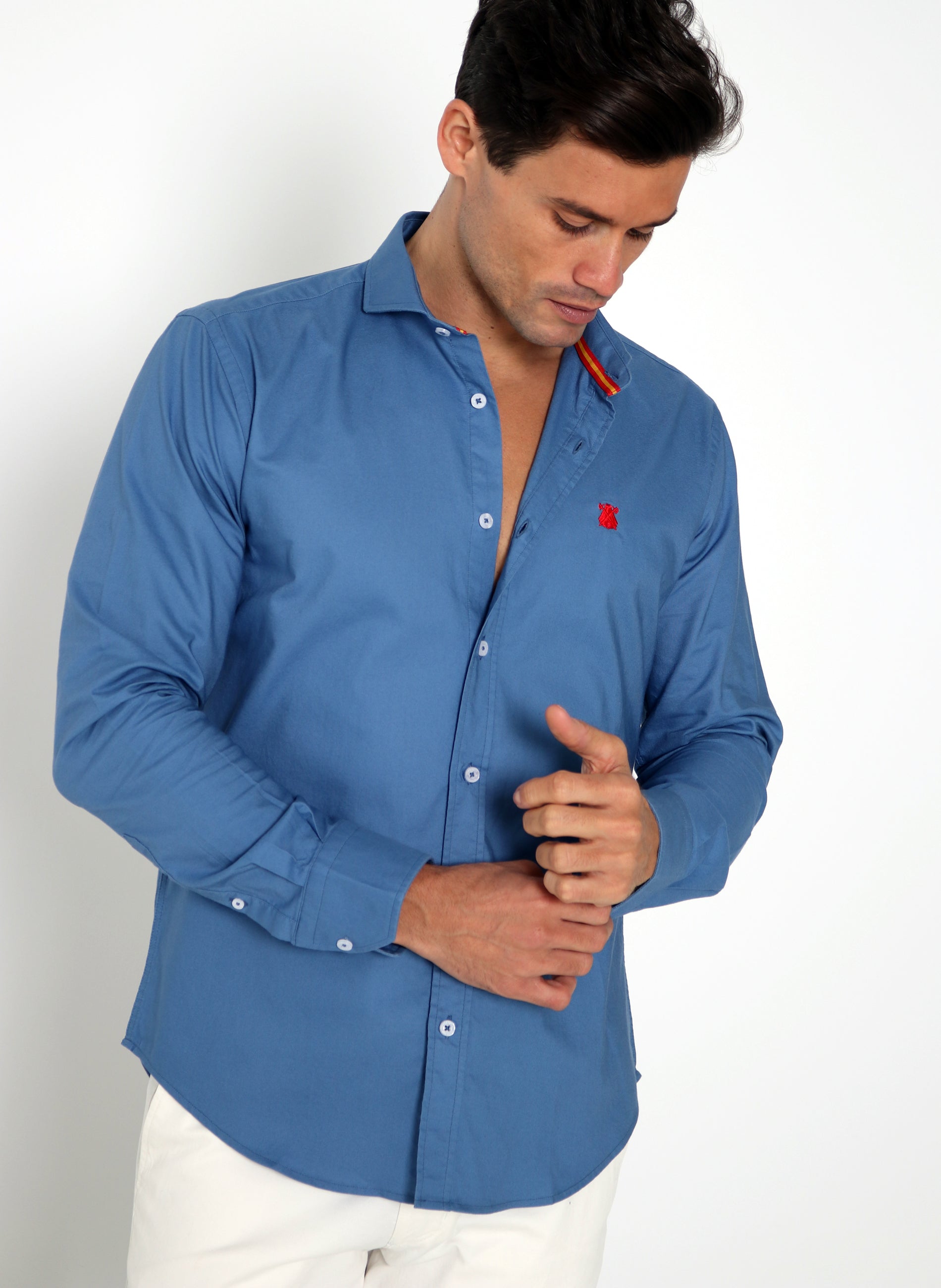 Oxford Men's Shirt Blue Indigo Ribbon Spain