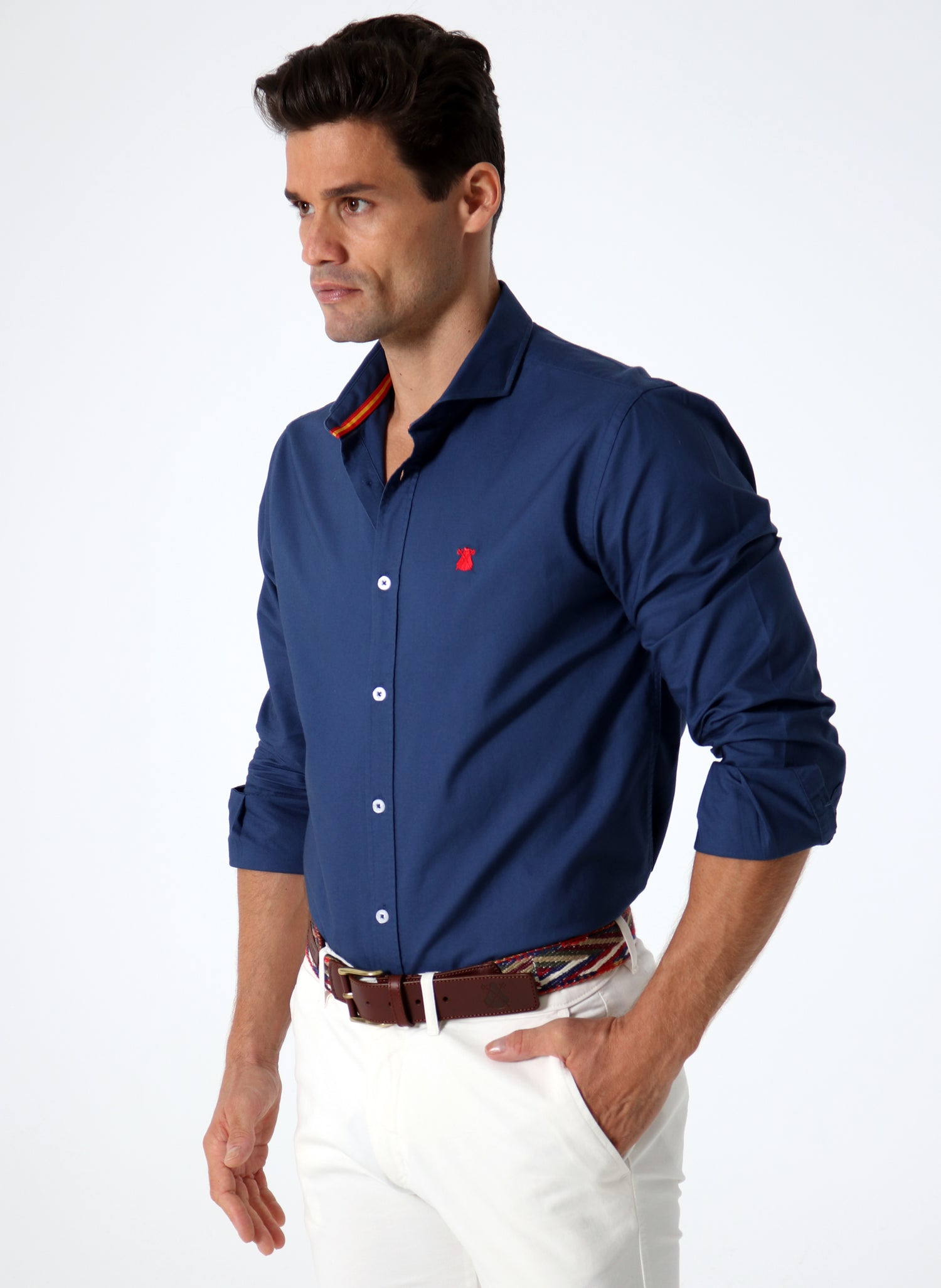 Camisa Hombre Oxford Azul Cinta España