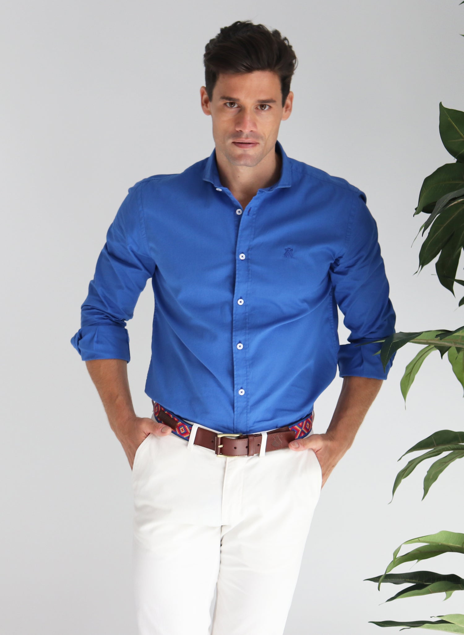 Blue Men's Shirt Garment Dye x Bertín Osborne