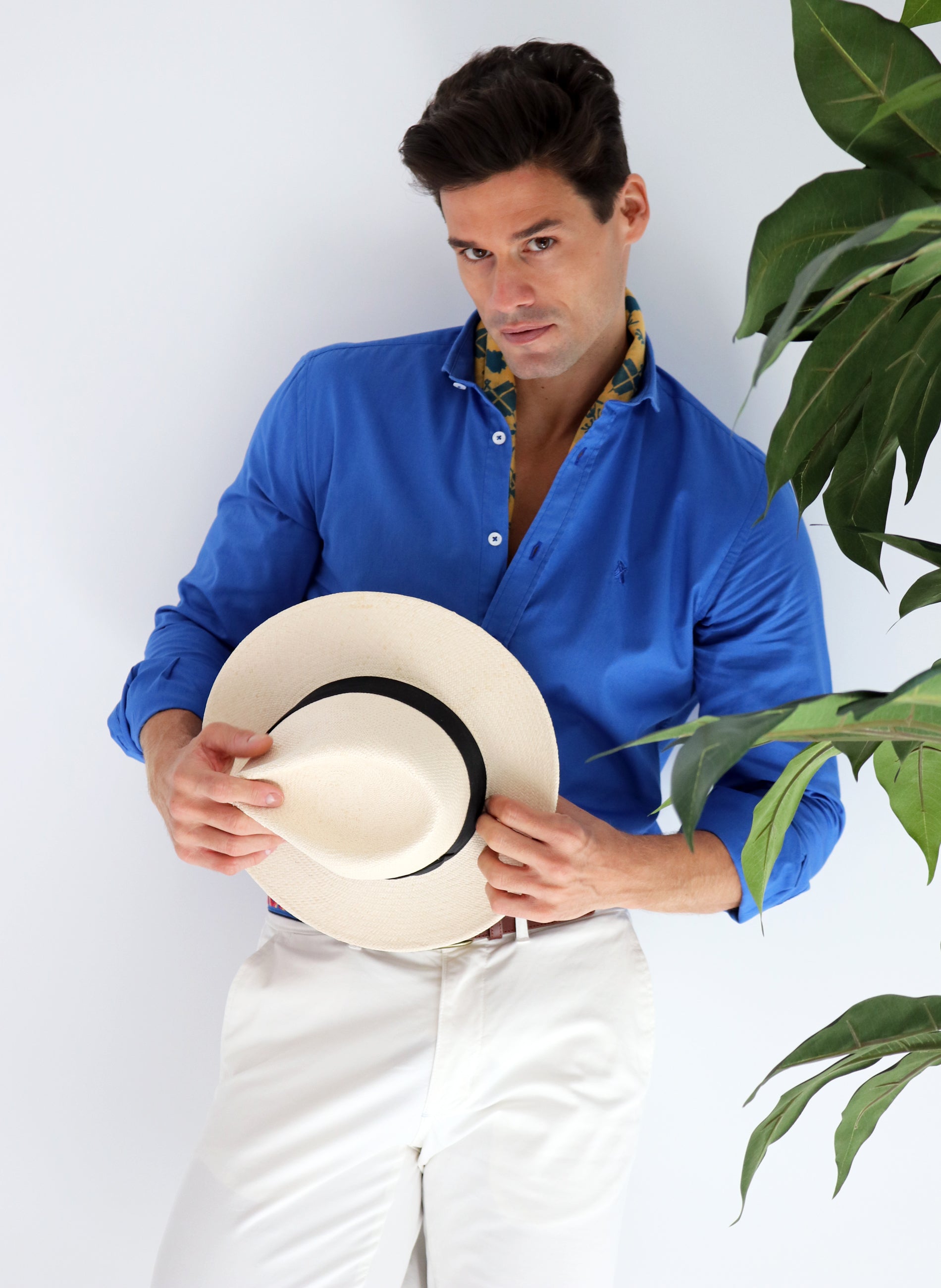 Blue Men's Shirt Garment Dye x Bertín Osborne