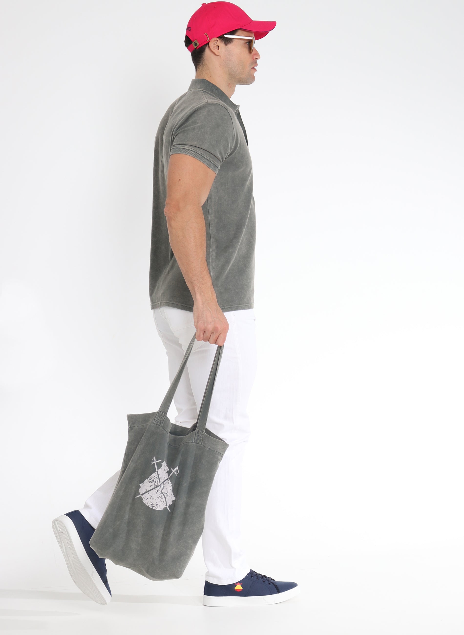 Gray Polo Fabric Bag