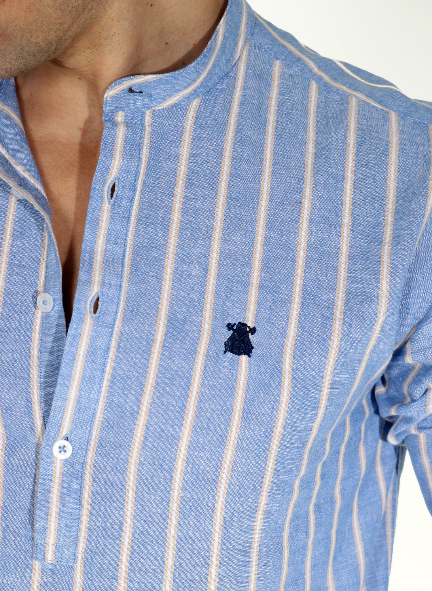 Double Light Blue Thread Polka Dots Shirt for Man 