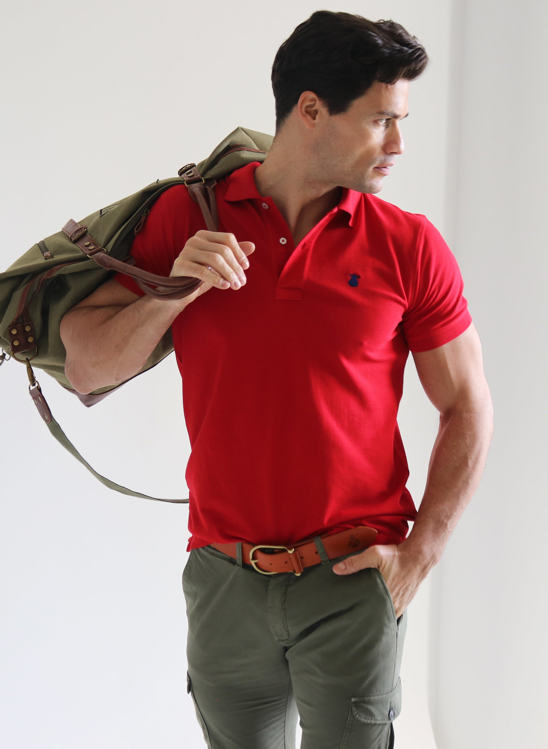 Polo discount homme rouge