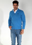 Light Blue Zip Sweater Man