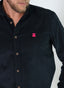 Camisa Hombre Micro Pana Azul