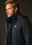 Navy Blue Feathers Detachable Hood Man