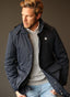 Navy Blue Feathers Detachable Hood Man