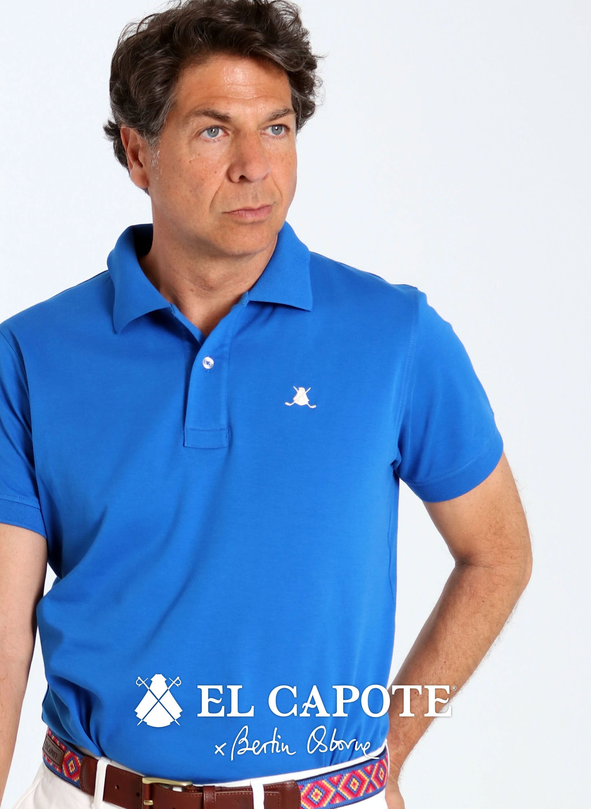 Blaues Golf-Poloshirt für Herren x Bertin Osborne