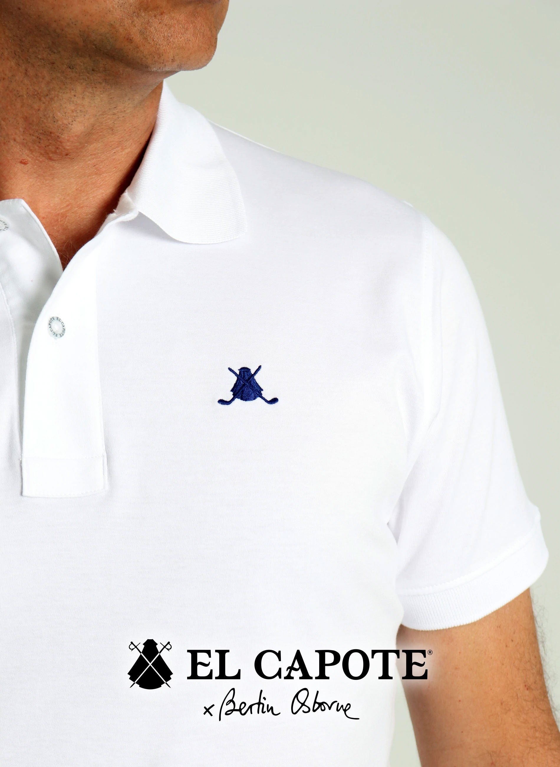 Weißes Golf-Poloshirt für Herren x Bertin Osborne