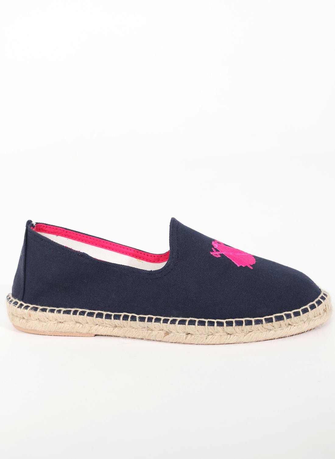 Espadrilles Man Navy Blue Embroidered Pink Cape