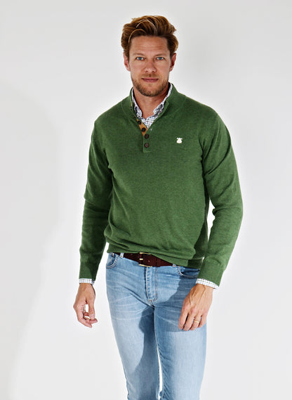 Green Sweater 6 buttons Man