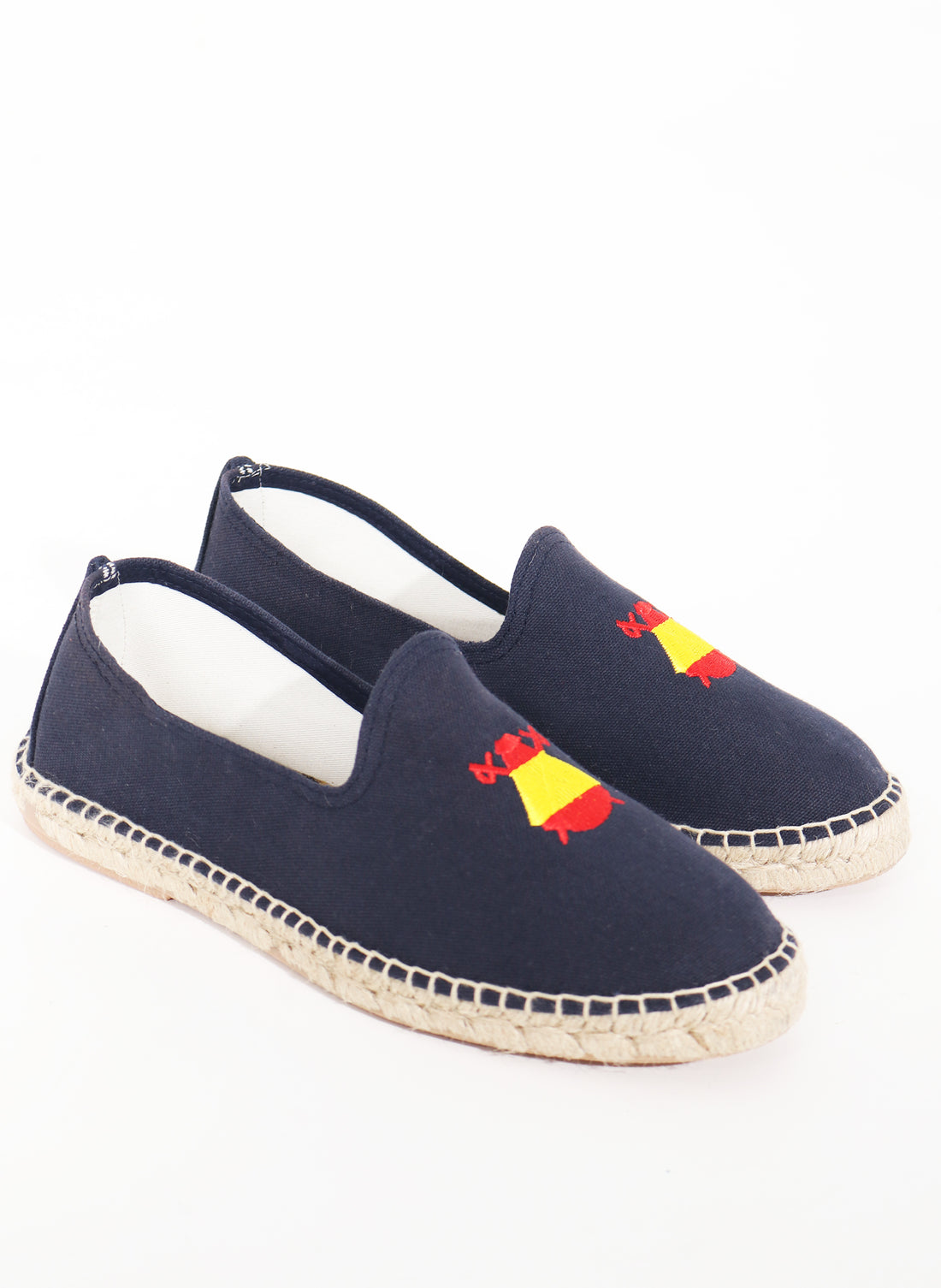 Men's Navy Blue Embroidered Capote Espadrilles Spain