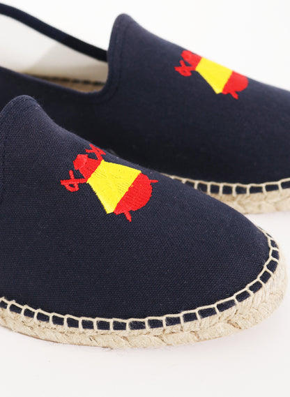 男士海軍藍色刺繡 Capote 麻底鞋 西班牙