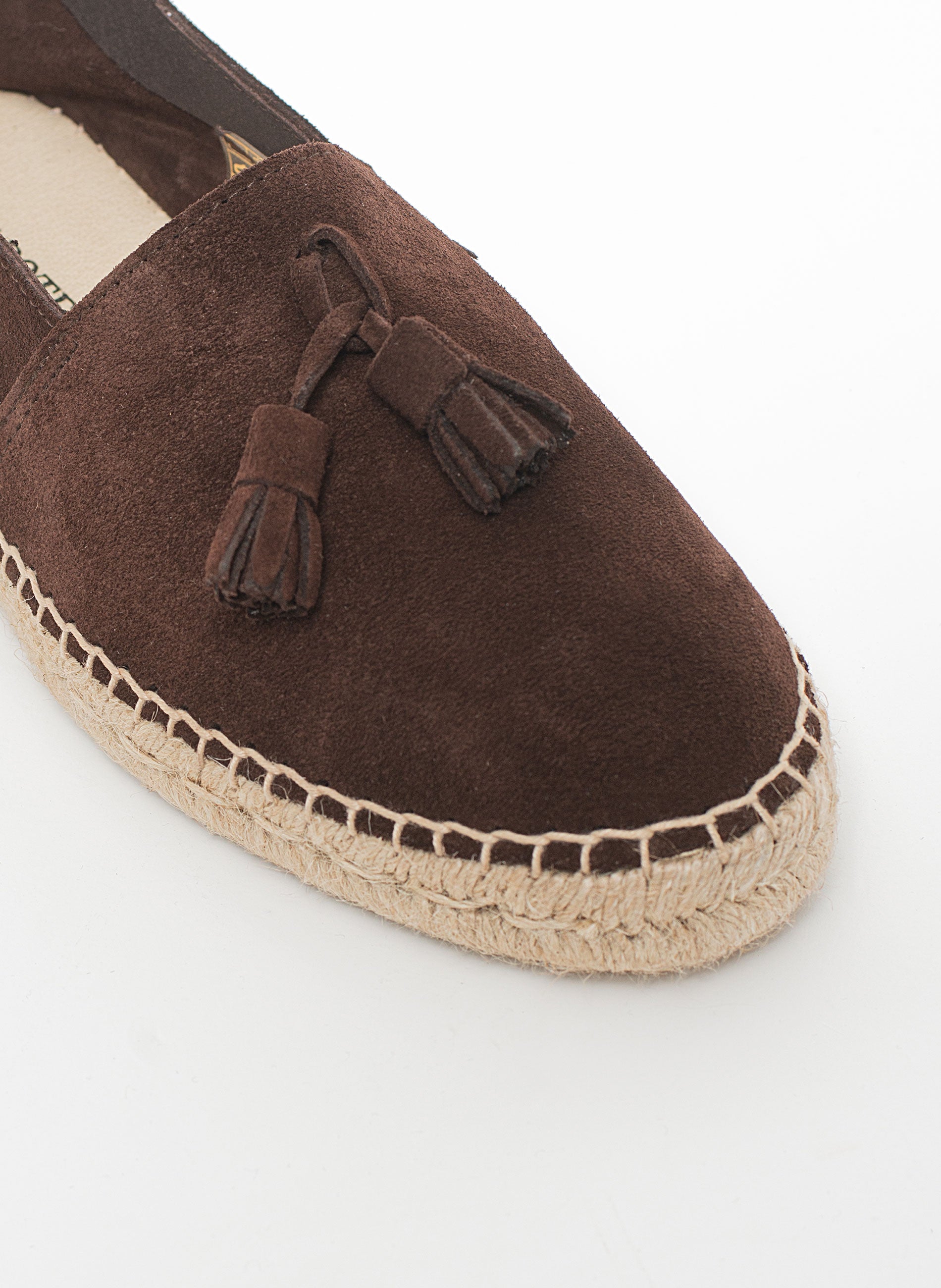 Espadrille Daim Marron Pompons Espagne Homme El Capote