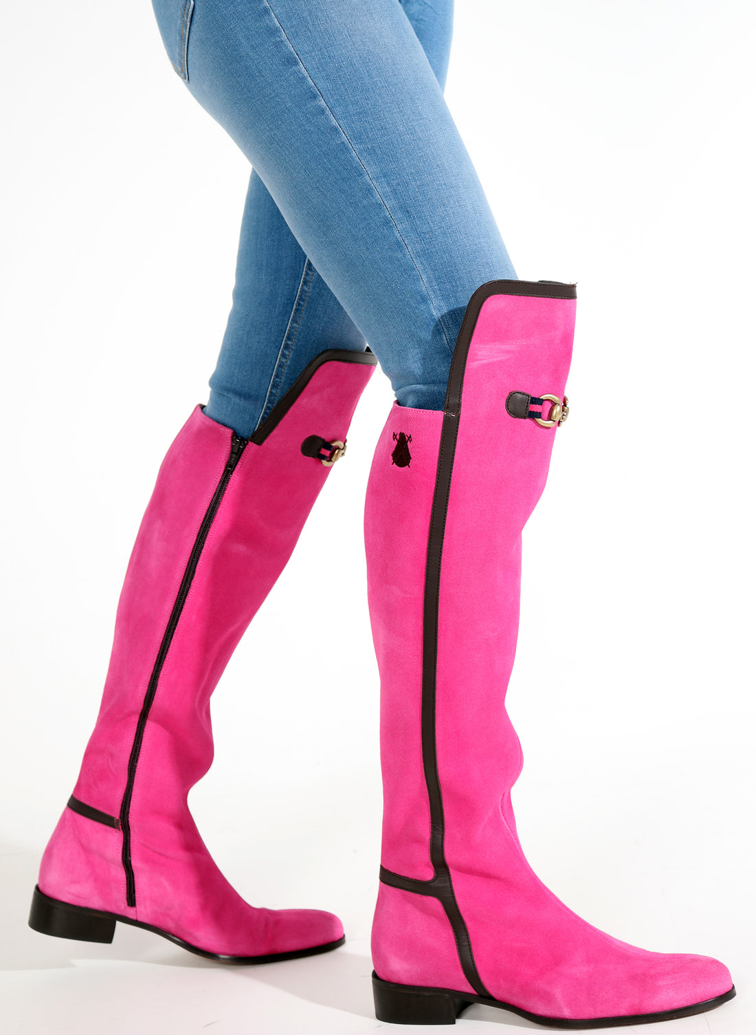 Flat Pink Woman Over-the-knee Boot