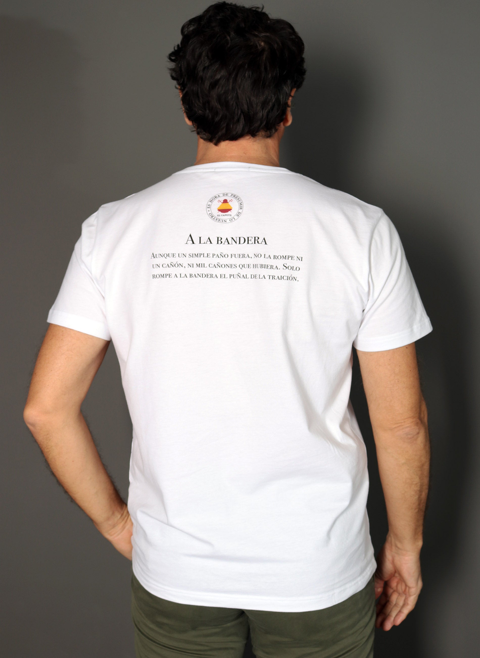 T shirt blanc Hommage au drapeau espagnol