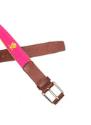Ceinture cape rose à logos jaunes