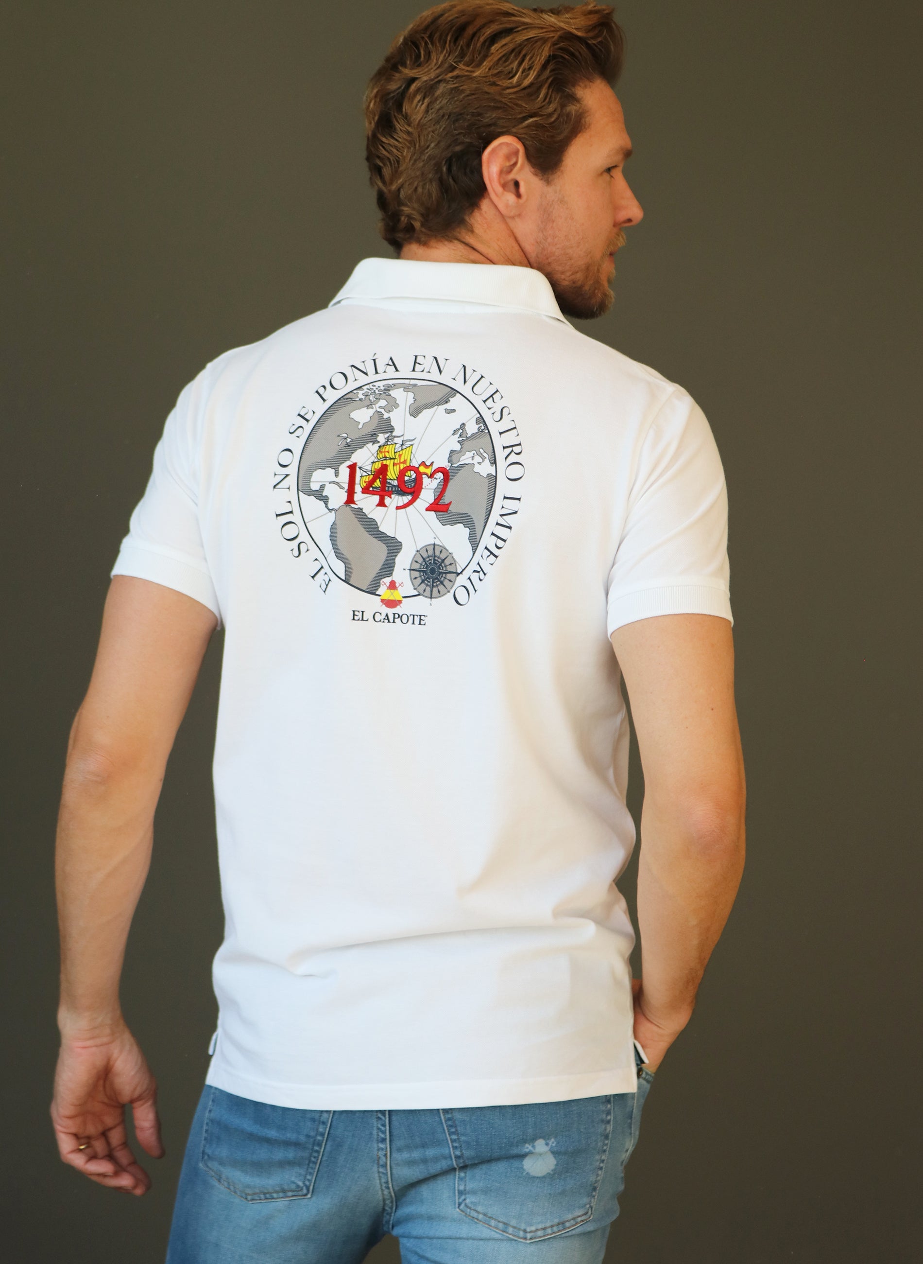Men's White Polo "The sun did not set on our Empire"