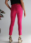 Pantalón Rosa Sarga Botones Mujer