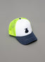 Gorra de Rejilla Verde Fluor y Capote Marino