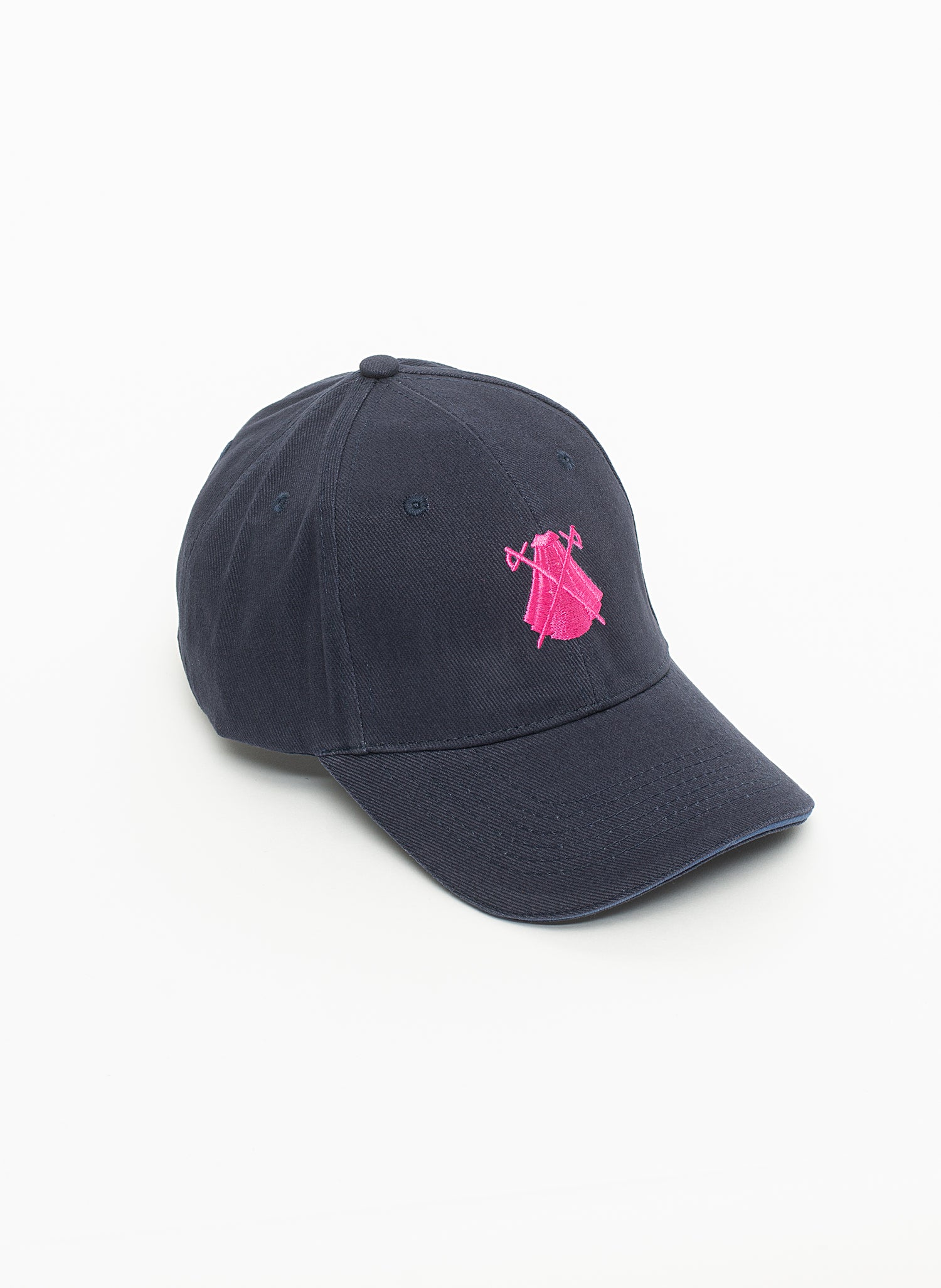 Navy Blue Cap Pink Logo Capote