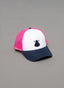 Gorra de Rejilla Rosa Flúor y Capote Marino