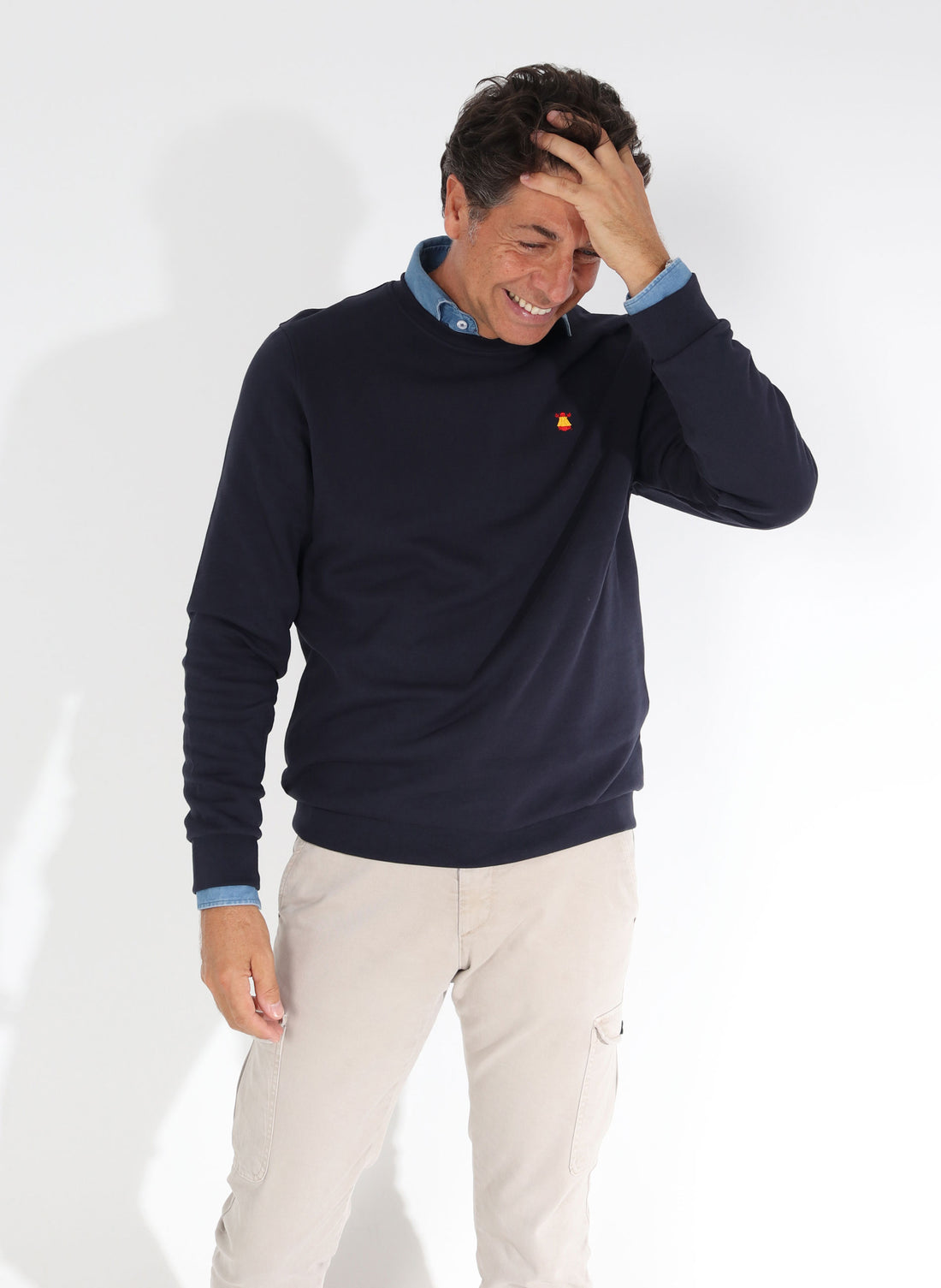 Spanien Sweatshirt mit Rundhalsausschnitt in Marineblau