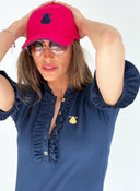 Polo Femme Bleu Electrique Pois