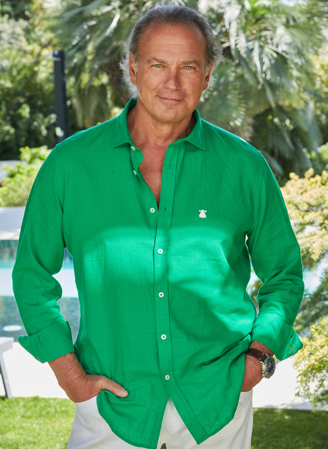 Men's Linen Shirt Mint Green