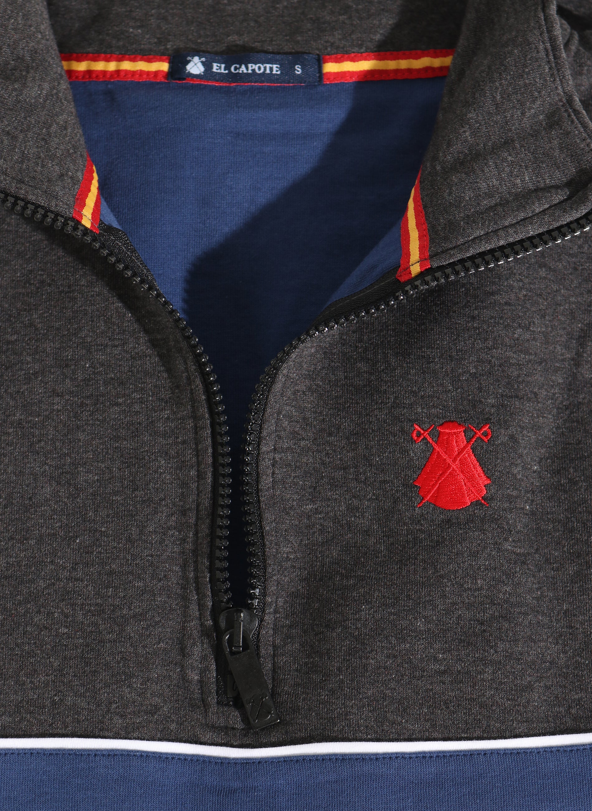 Damen-Sweatshirt mit Reißverschluss am Hals Grau