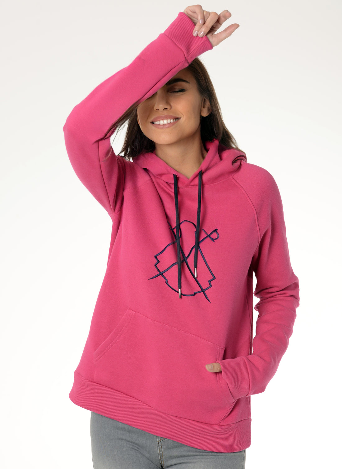Rosa Kapuzen-Sweatshirt für Damen