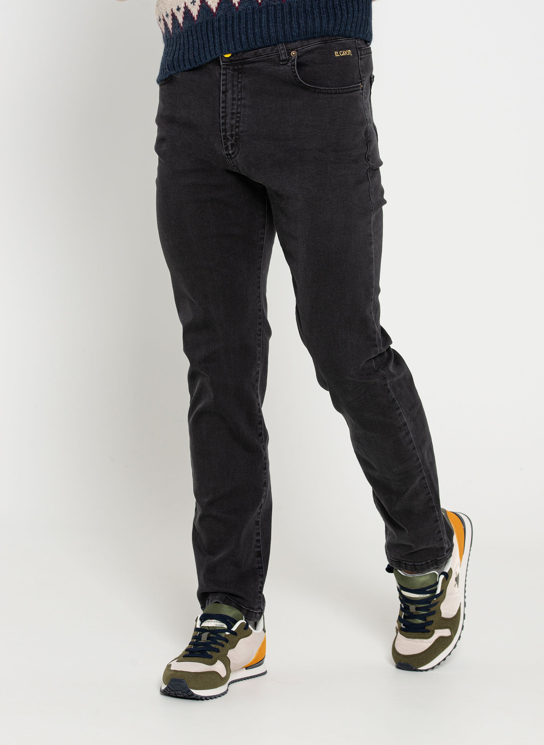 Pantal n Denim Negro Logo Laser Hombre El Capote