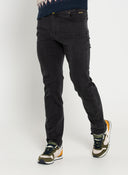 Pantalon Denim Noir Laser Logo Homme 